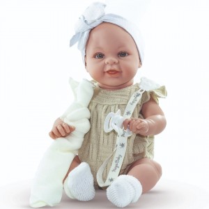 Magic baby Παιδική κούκλα μωρό "Paula με λευκή κορδέλα και αξεσουάρ"-45εκ. (MB46524)