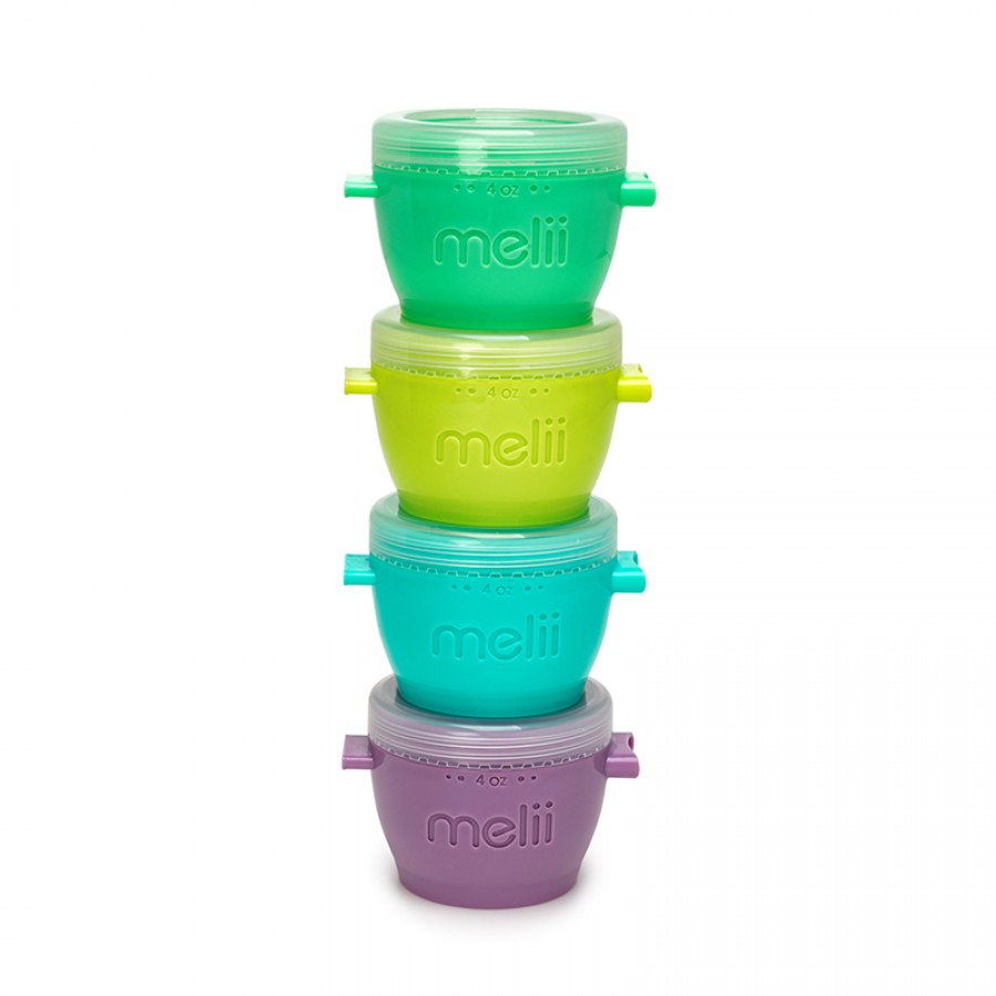 Melii Μικρά στοιβαζόμενα δοχεία φαγητού – Snap & Go Pods 4τεμ. 118ml, (MEL11050)