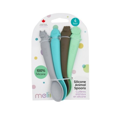 Melii – Κουτάλια Σιλικόνης με Ζωάκια 4 τεμ Μπλε (MEL28010)