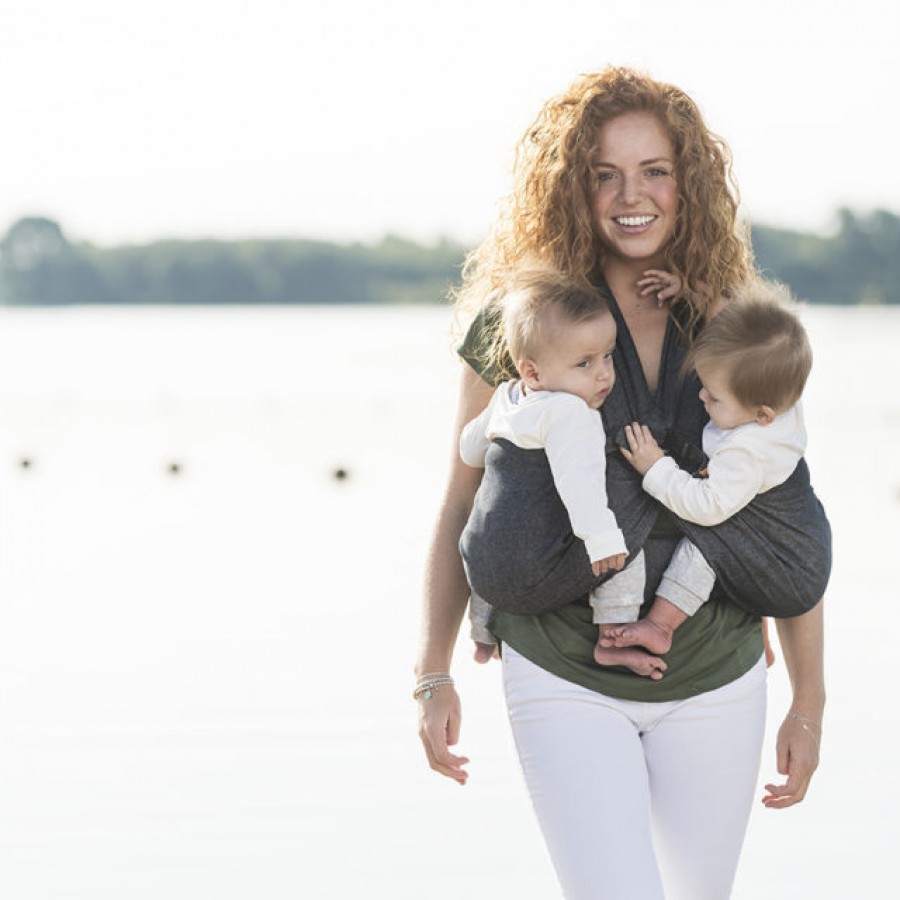 Mini Monkey: Μάρσιπος-Sling Ελαφρύς και αδιάβροχος- Διδύμων- Black (MKY-00000100)