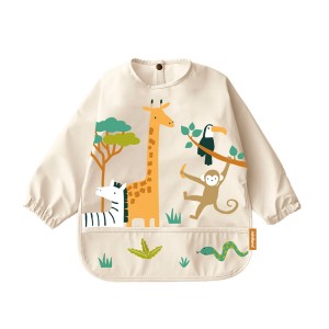 Miniland Αδιάβροχη Σαλιάρα Soft με Μανίκια Biby Jungle (ML89625)