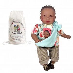 Nines D'Onil: Amir με μωρό και γαλάζιο μάρσιπο-45εκ. (NDO-6410)