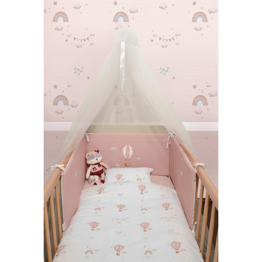 Oliver Baby Σετ Προίκας 3 τεμ Ουράνιο Τόξο σε χρώμα σάπιο μήλο  (OB-422)
