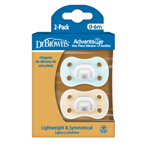 Dr Brown's Πιπίλες Σιλικόνης Advantage 0-6m Ecru and Light Blue (PA12023)