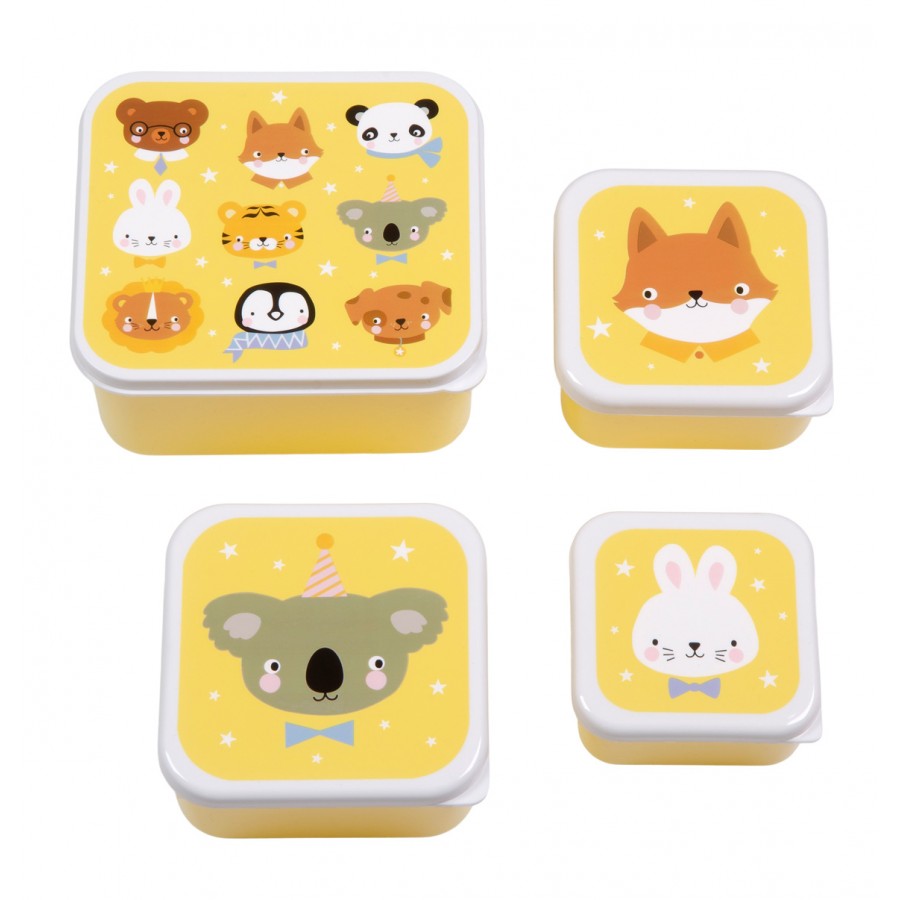 A little lovely company Σετ 4 δοχεία φαγητού Lunch & Snack Box Animal Friends (SBSEAF81)
