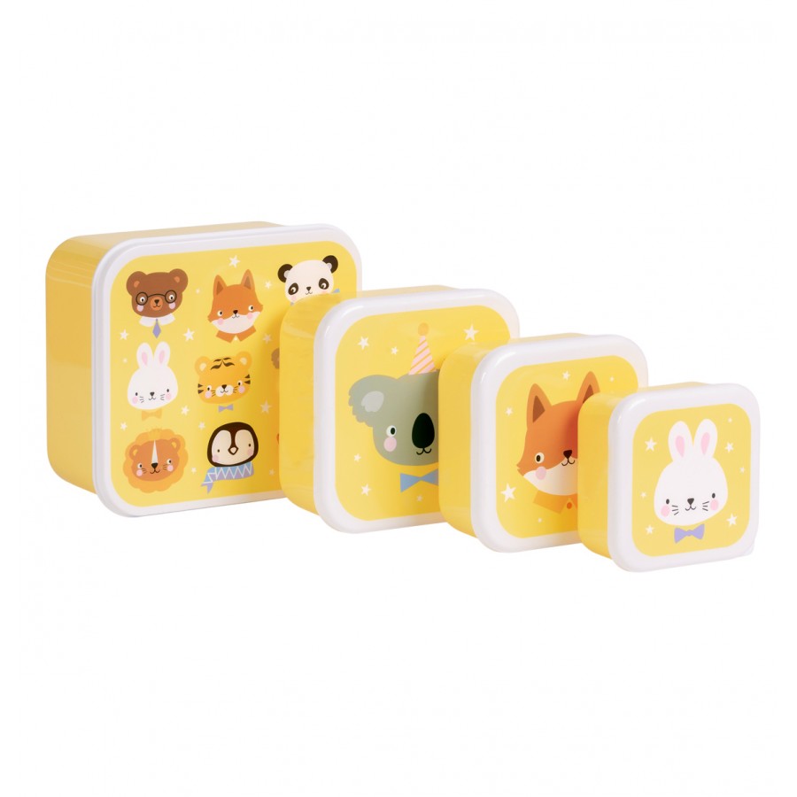 A little lovely company Σετ 4 δοχεία φαγητού Lunch & Snack Box Animal Friends (SBSEAF81)