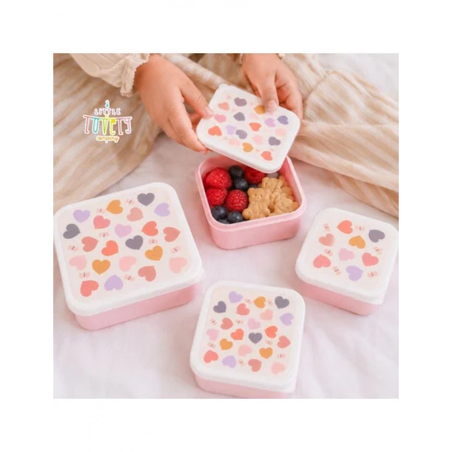 A little lovely company Σετ 4 δοχεία φαγητού Lunch & Snack Box Hearts (SBSEHE84) A little lovely company Σετ 4 δοχεία φαγητού Lunch & Snack Box Hearts (SBSEHE84)