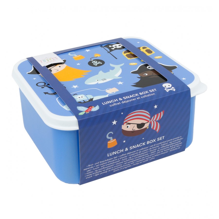 A little lovely company Σετ 4 δοχεία φαγητού Lunch & Snack Box Pirates (SBSEPI80)