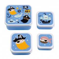A little lovely company Σετ 4 δοχεία φαγητού Lunch & Snack Box Pirates (SBSEPI80)