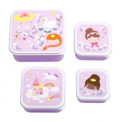 A little lovely company Σετ 4 δοχεία φαγητού Lunch & Snack Box Princesses (SBSEPR85)