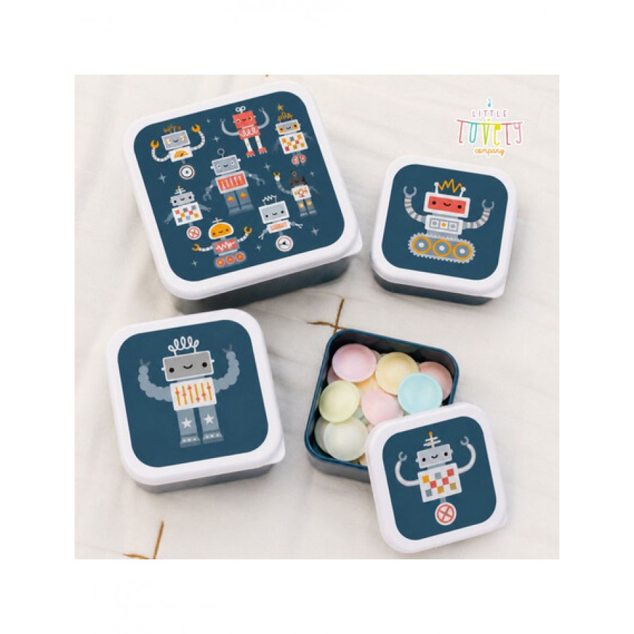 A little lovely company Σετ 4 δοχεία φαγητού Lunch & Snack Box Robots (SBSERO86) A little lovely company Σετ 4 δοχεία φαγητού Lunch & Snack Box Robots (SBSERO86)
