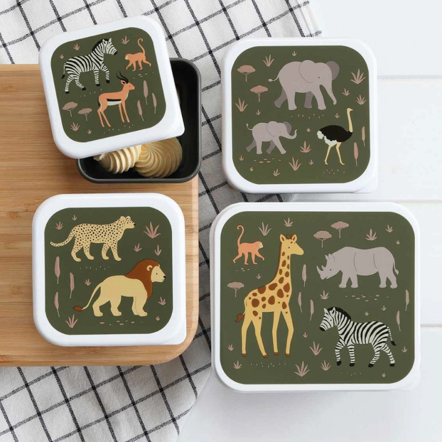 A little lovely company Σετ 4 δοχεία φαγητού Lunch & Snack Box Savana (SBSESA46) A little lovely company Σετ 4 δοχεία φαγητού Lunch & Snack Box Savana (SBSESA46)