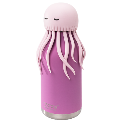 Asobu Μπουκάλι Παιδικό Παγούρι Θερμός Σιλικόνης με Καλαμάκι Non Spill 460ml Bestie Μέδουσα (SBV44-JELLYFISH)