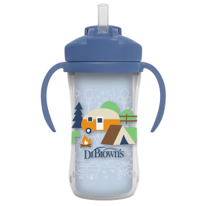 Dr. Brown's Κύπελλο Θερμός 300 ml με Καλαμάκι & Λαβές 12m+ Μπλε (TC01202)