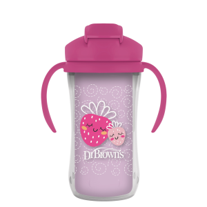 Dr. Brown's Κύπελλο Θερμός 300 ml με Καλαμάκι & Λαβές 12m+ Ροζ (TC01201)