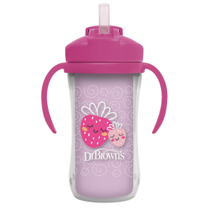 Dr. Brown's Κύπελλο Θερμός 300 ml με Καλαμάκι & Λαβές 12m+ Ροζ (TC01201)