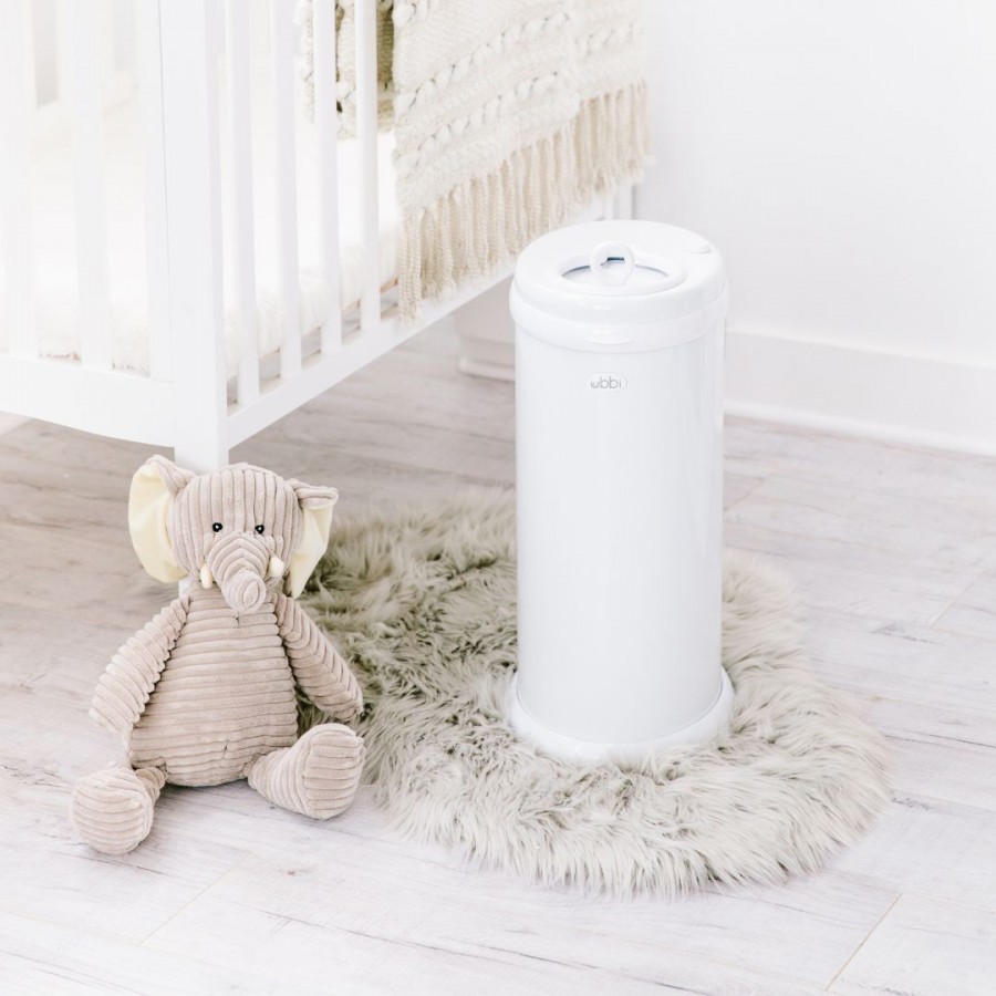 Ubbi: Κάδος για πάνες από ατσάλι με κλειδαριά ασφαλείας-White (UB-10000)