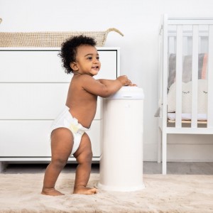 Ubbi: Κάδος για πάνες από ατσάλι με κλειδαριά ασφαλείας- Ivory (UB-10007)