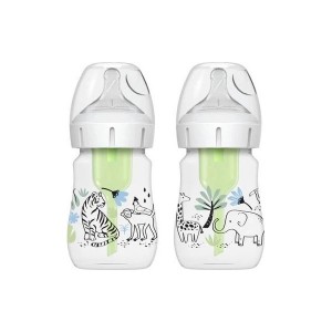Dr. Brown's Natural Flow Options Πλαστικό Μπιμπερό με Φαρδύ Λαιμό και Θηλή Σιλικόνης 2x150ml Ζούγκλα (WB52014) Dr. Brown's Natural Flow Options Πλαστικό Μπιμπερό με Φαρδύ Λαιμό και Θηλή Σιλικόνης 2x150ml Ζούγκλα (WB52014)