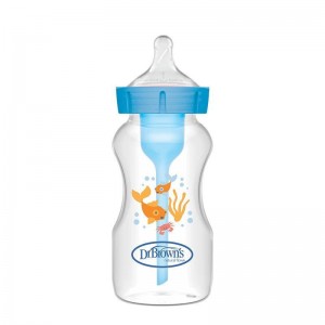 Dr. Brown's Πλαστικό Μπιμπερό Options+ Wide Neck Κατά των Κολικών με Θηλή Σιλικόνης 270ml για 0+ μηνών (WB91802)