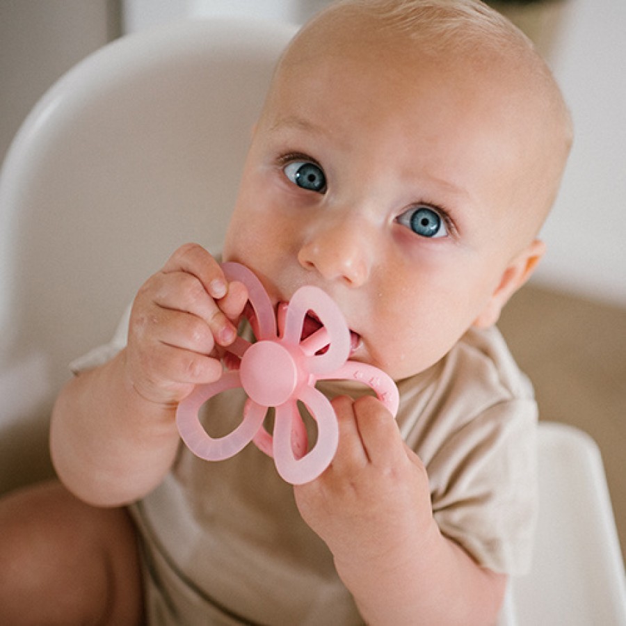 BabyOno: Μασητικό από μαλακή σιλικόνη - Flower Pink (BN1596/01)
