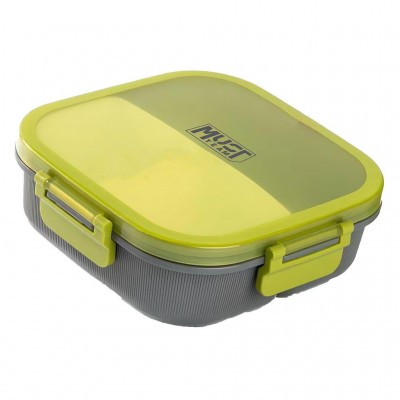 Must Πλαστικό Φαγητοδοχείο 1100ml PP με κουτάλι 19x19x6,3 εκ. Λαχανί (000587534)