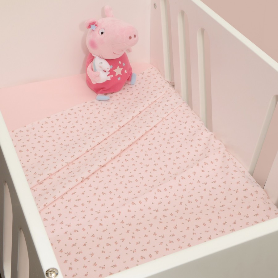 Baby Oliver Σετ σεντόνια 2τεμαχίων για βρεφικό λίκνο Pink (46-6704/220)
