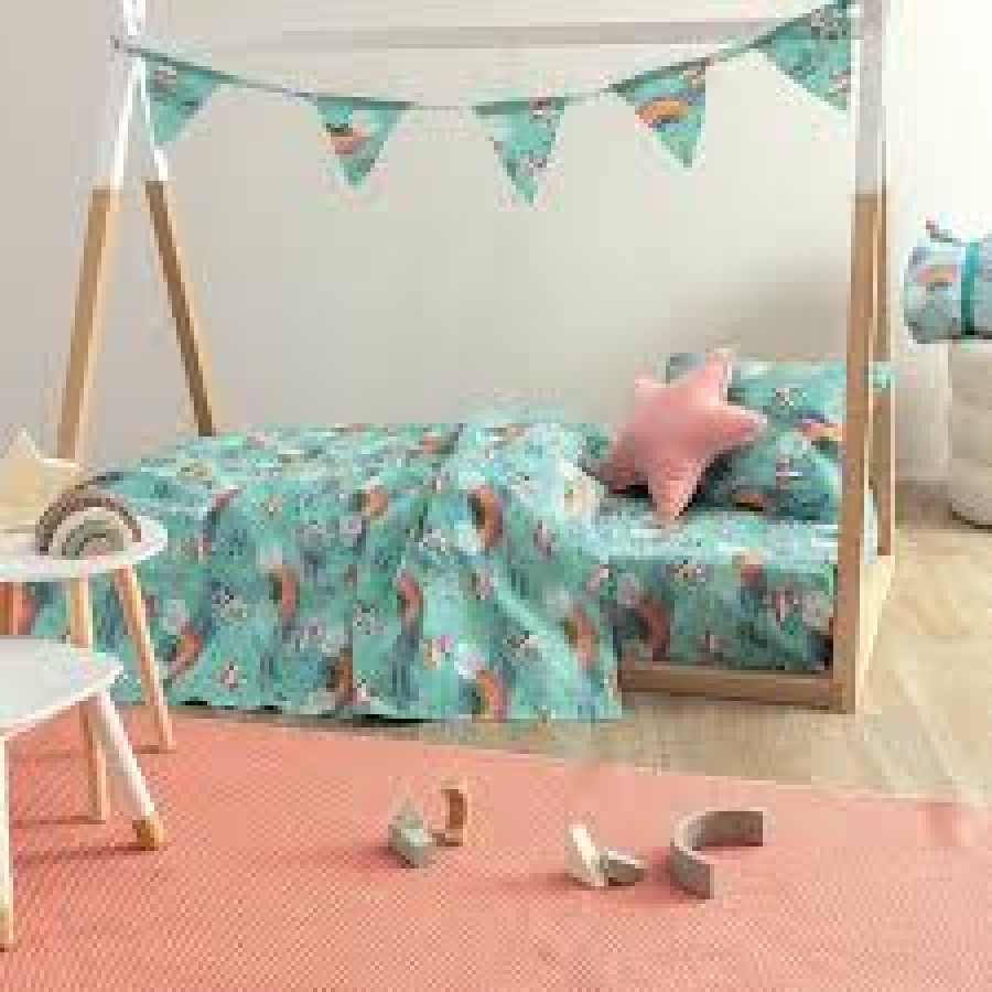 Palamaiki Home Σεντόνια Σετ 3 Τεμαχίων με Λάστιχο για Μονό Κρεββάτι Rollers (MK774)