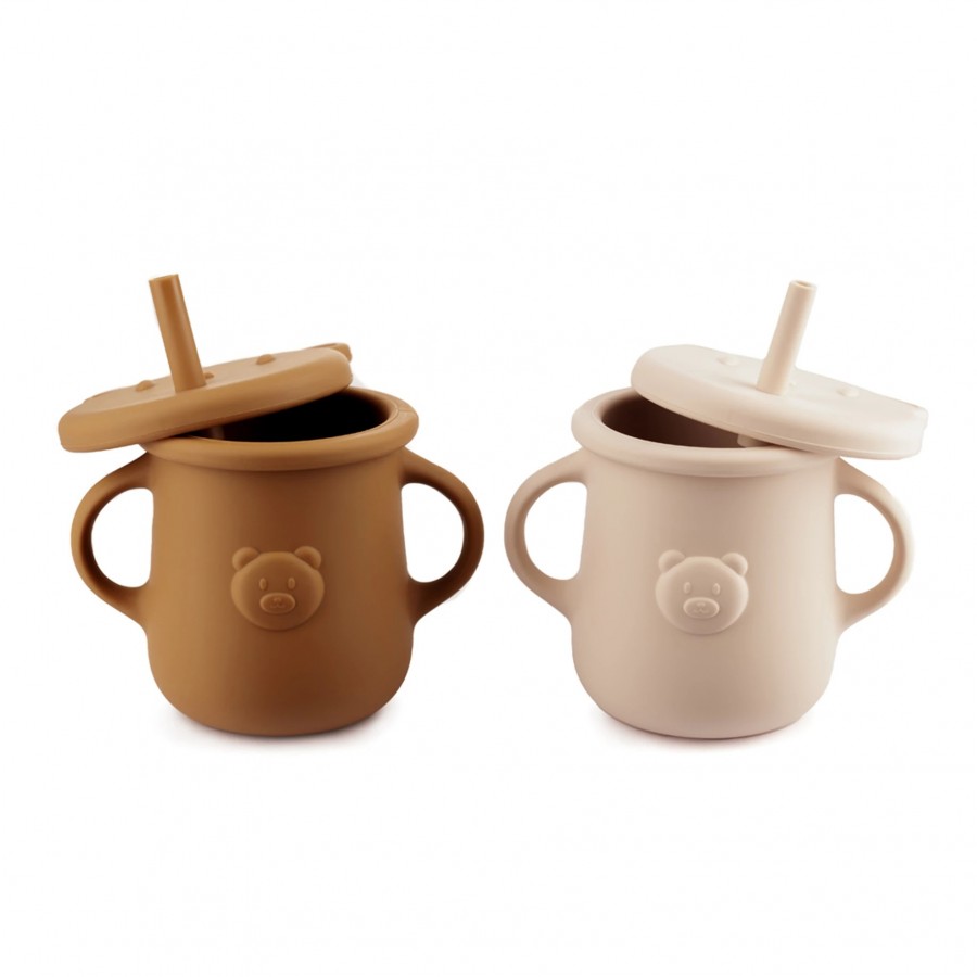Kidnort Ποτήρι Σιλικόνης Retter με λαβές 200ml Brown (KNSIL000029)