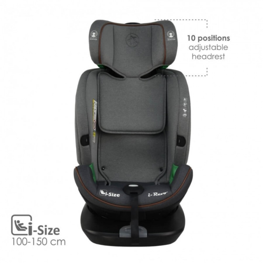 Bebestars Κάθισμα Αυτοκινήτου I-Revo Isofix i-Size 360° Grey (906-186)