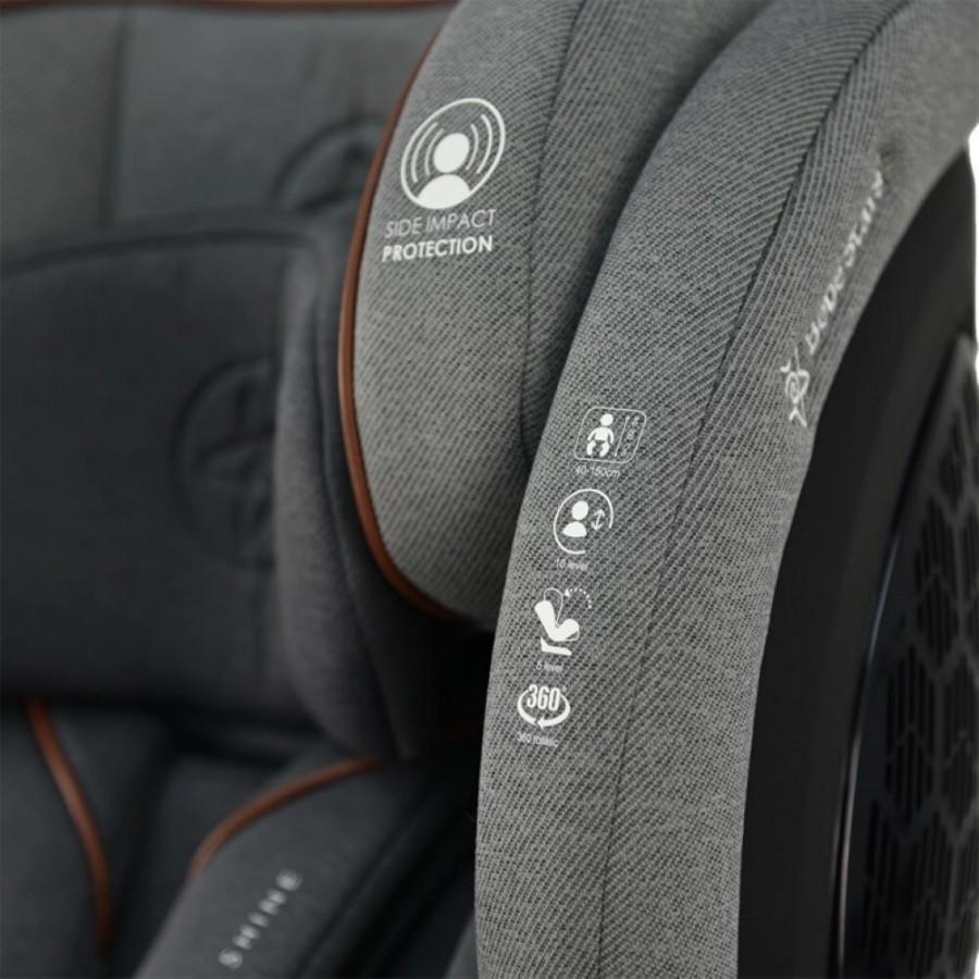 Bebestars Κάθισμα Αυτοκινήτου I-Revo Isofix i-Size 360° Grey (906-186)