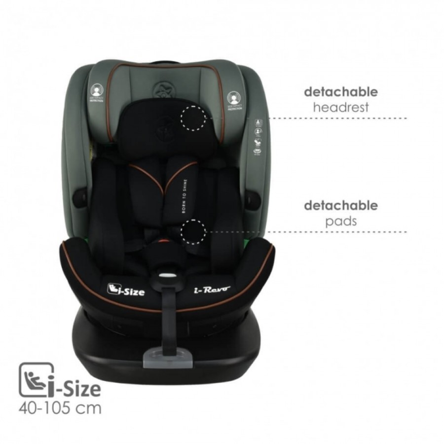 Bebestars Κάθισμα Αυτοκινήτου I-Revo Isofix i-Size 360° Olive ( 906-176)