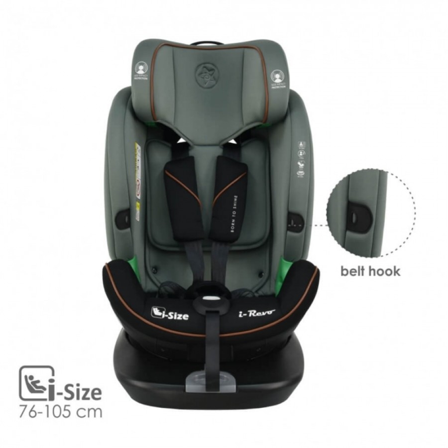 Bebestars Κάθισμα Αυτοκινήτου I-Revo Isofix i-Size 360° Olive ( 906-176)