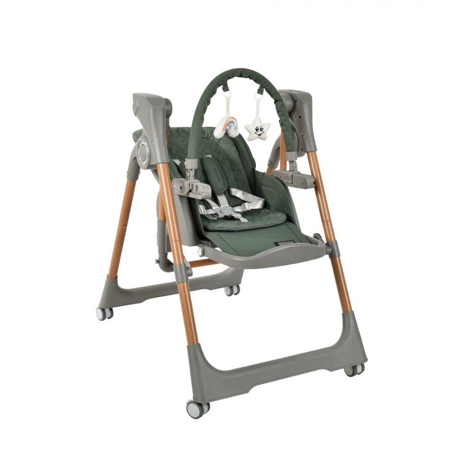 Bebestars Καρέκλακι  Φαγητού-Κούνια Ηλεκτρικό Serenna 2 in 1 Green (871-176)