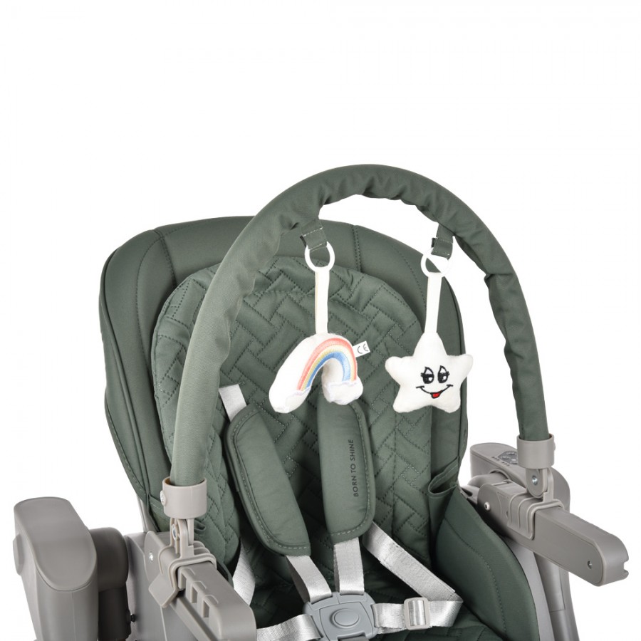 Bebestars Καρέκλακι  Φαγητού-Κούνια Ηλεκτρικό Serenna 2 in 1 Green (871-176)