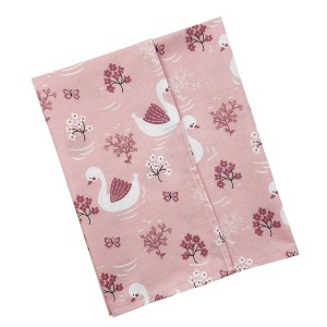 Bunnybebe Πάνα χασέ εμπριμέ (80×80), Swan (780-SWAN-ΡΟΖ)