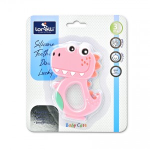 Lorelli Μασητικό Οδοντοφυΐας Σιλικόνης Dino Lucky Pink (10210820002)  Lorelli Μασητικό Οδοντοφυΐας Σιλικόνης Dino Lucky Pink (10210820002)
