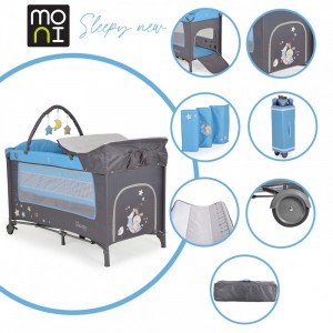 Cangaroo Παρκοκρέβατο Sleepy Blue 2 επιπέδων (3800146248604)  Cangaroo Παρκοκρέβατο Sleepy Blue 2 επιπέδων (3800146248604)