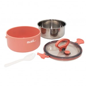 Must Φαγητοδοχείο Στρόγγυλο 2 σε 1 με Κουτάλι 1050ml Ροζ (584711) Must Φαγητοδοχείο Στρόγγυλο 2 σε 1 με Κουτάλι 1050ml Ροζ (584711)