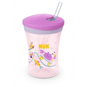 Nuk Παιδικό Ποτηράκι Action Cup  230ml με καλαμάκι που αλλάζει χρώμα Purple  (10255574) Nuk Παιδικό Ποτηράκι Action Cup  230ml με καλαμάκι που αλλάζει χρώμα Purple  (10255574)