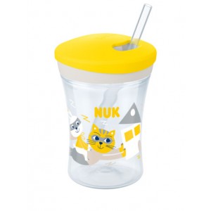 Nuk Παιδικό Ποτηράκι Action Cup  230ml με καλαμάκι που αλλάζει χρώμα Yellow (10255574) Nuk Παιδικό Ποτηράκι Action Cup  230ml με καλαμάκι που αλλάζει χρώμα Yellow (10255574)