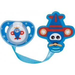 Lorelli Bertoni Πιπίλα Σιλικόνης με Κλιπ Και Κορδέλα Blue Plane (10220490000-2) Lorelli Bertoni Πιπίλα Σιλικόνης με Κλιπ Και Κορδέλα Blue Plane (10220490000-2)