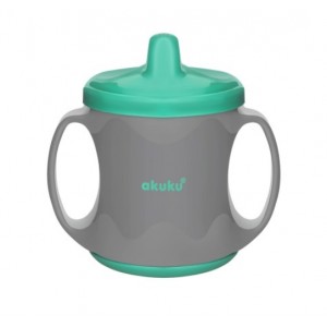 Akuku Non-spill Ποτηράκι 200 ml με Χερούλια Γκρι Τυρκουάζ (A0422) Akuku Non-spill Ποτηράκι 200 ml με Χερούλια Γκρι Τυρκουάζ (A0422)
