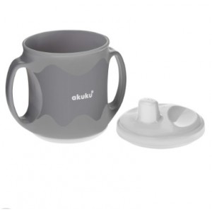 Akuku Non-spill Ποτηράκι 200 ml με Χερούλια Γκρι Λευκό (A0423) Akuku Non-spill Ποτηράκι 200 ml με Χερούλια Γκρι Λευκό (A0423)