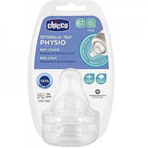 Chicco Θηλή Σιλικόνης Ρ4 Ροή Φαγητού 6m+ 2τμχ (B60-20347-00)