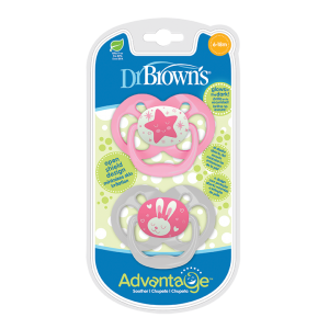 Dr Brown's Πιπίλα Σιλικόνης Advantage Νυχτός (6-18m) - Ροζ (PA22003) Dr Brown's Πιπίλα Σιλικόνης Advantage Νυχτός (6-18m) - Ροζ (PA22003)