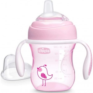Εκπαιδευτικό κύπελλο  Chicco Cup 4m+ Soft Silicone Glove Pink 200ml (06911-10) Εκπαιδευτικό κύπελλο  Chicco Cup 4m+ Soft Silicone Glove Pink 200ml (06911-10)