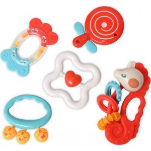 Lorelli Σετ Μασητικά & Κουδουνίστρες Rattle - Teether 5τμχ (1021075) Lorelli Σετ Μασητικά & Κουδουνίστρες Rattle - Teether 5τμχ (1021075)