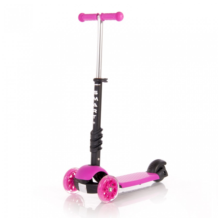 Lorelli Bertoni Scooter Smart Plus Pink Flowers Με χειρολαβή Γονέα (10390030016)