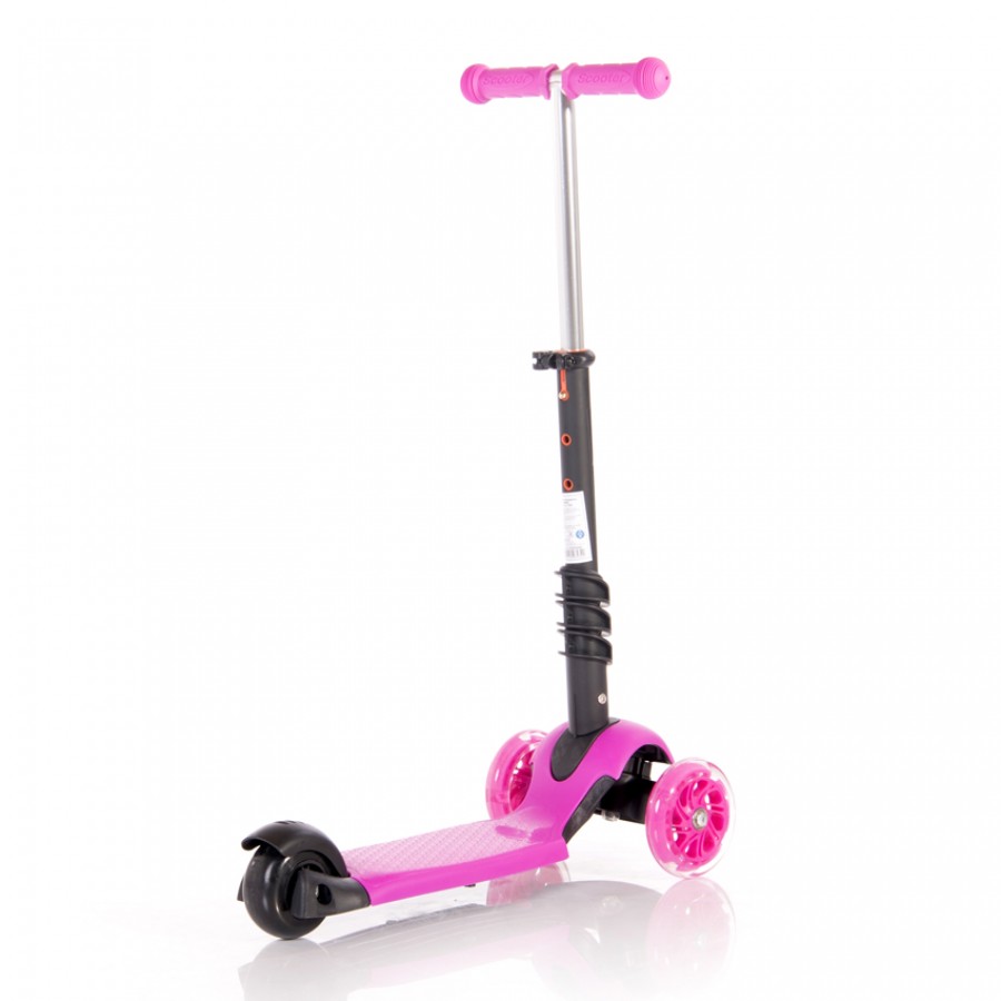 Lorelli Bertoni Scooter Smart Plus Pink Flowers Με χειρολαβή Γονέα (10390030016)